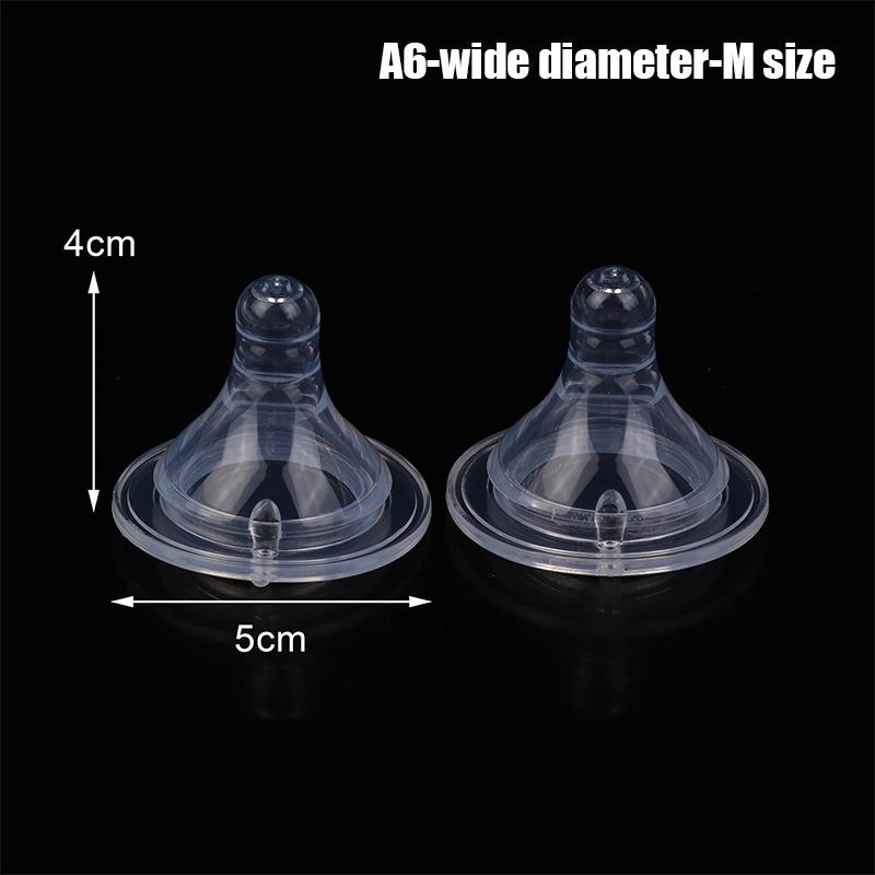 2Pcs Baby Silicone Wide Neck Soft Teats Nipple Circle Hole S/M/L Size Cross Hole Baby Bottles Natural Flow Nipples