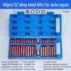 40-Piece Star Bit and Hex Socket Wrench Set for Auto Repair, Spline & Twelve-Point Torx Tools