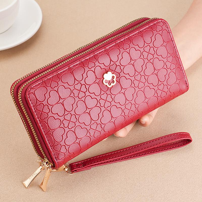 IELGY Ladies Wallet Long Double Zipper Wallet Large Capacity
