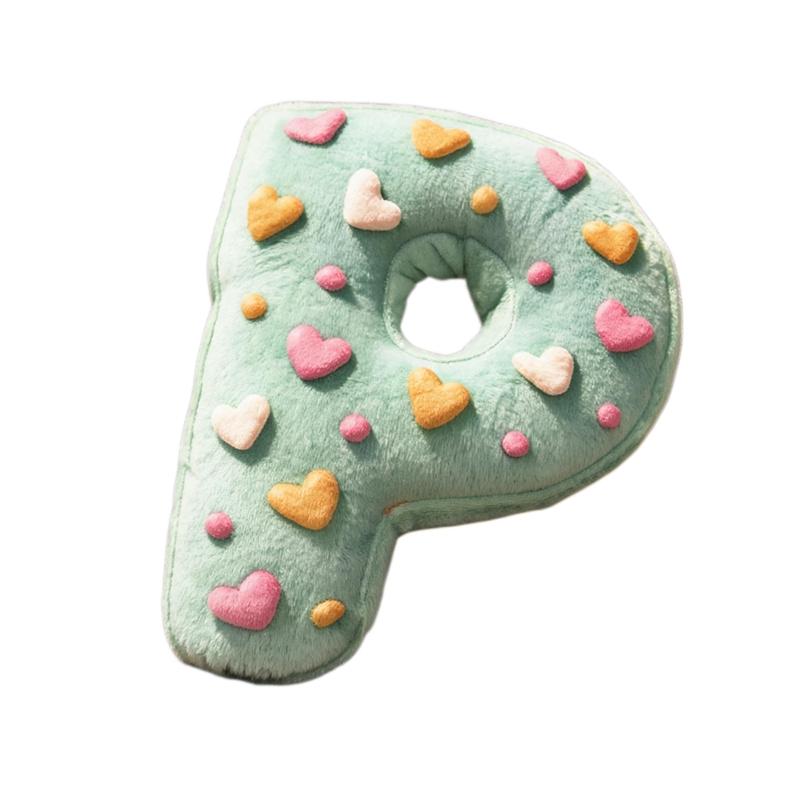 Alfabet Donut Letter Pluche Kussen Knuffel Plaid Decoratief Zacht Bank Bed Bank Decoratie Letter Kussens A Tot Z Hanger 10cm pendant