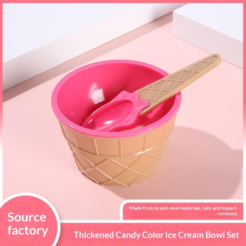 Vibrant Color Ice Cream Bowls With Spoons Dessert Sundae Dishes Set For Birthday Holiday Party Ice Cream Favor Gift Decor