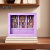 Ångest Bokhylla Miniatyrbibliotek med 200 st Miniböcker Skaka bort din ångest Träbokhylla Sensorisk leksak för Hem Kontorsinredning