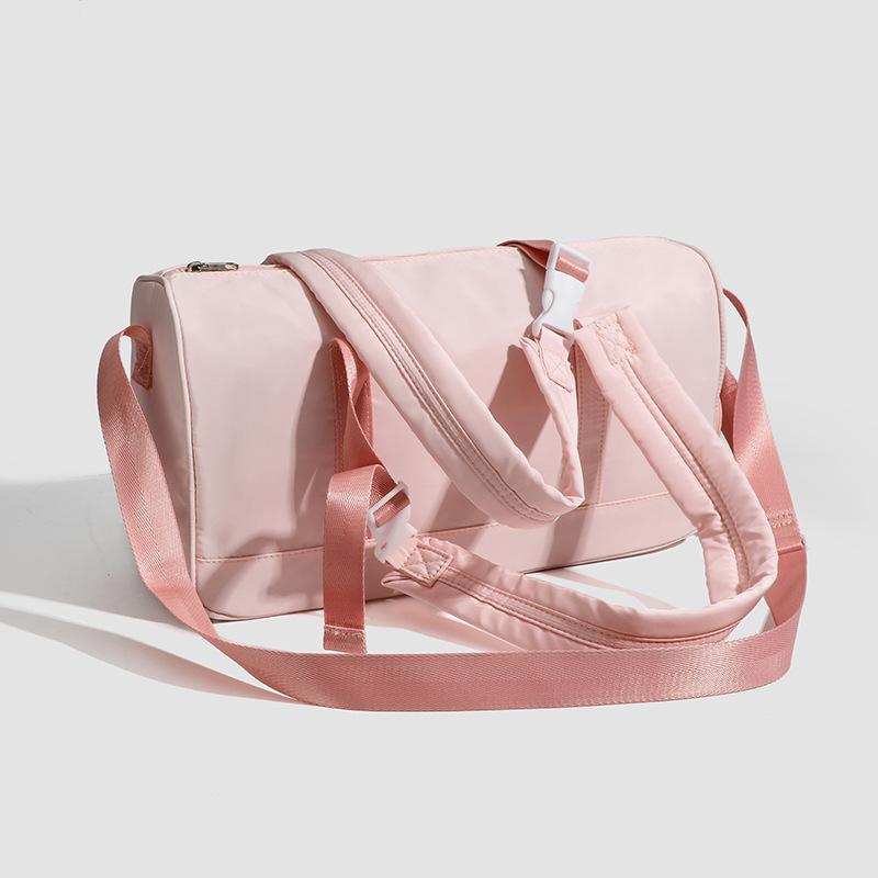Casual Pink Nylon Waterproof Women Tote Bags Carry On Travel Bags Gym Yoga Bag for Sports Large Capacity Storage Luggage Handbag