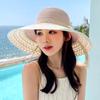 New Lace Bow Straw Hat Foldable Straw Beach Hats Uv Protection Breathable Sunshade Cap Outdoor Vacation Travel