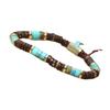 Turquoise Coconut Shell Beaded Bracelet – Gold Accent Adjustable Boho Jewelry, Natural Stone Healing Gift for Men & Women