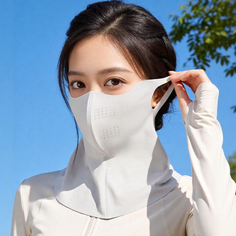 Neck Anti UV Sunscreen Mask Summer Face Cover Elastic Ice Silk Mask Hiking