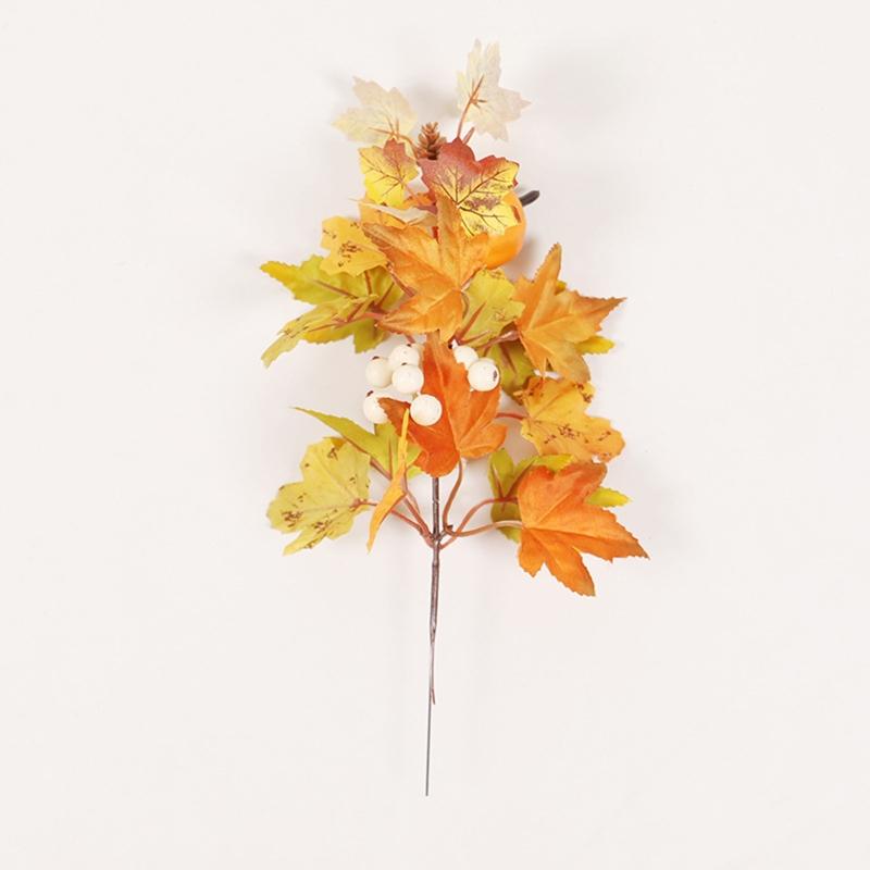 Thanksgiving Autumn Maple Leaf Decoration Accessories Halloween Pumpkin Pine Cone Decor Props Simulation Leaf Cuttings
