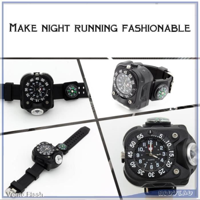 Lampe de poignet rechargeable à LED - VGEBY - Montre-bracelet LED - 350lm - étanche - Noir