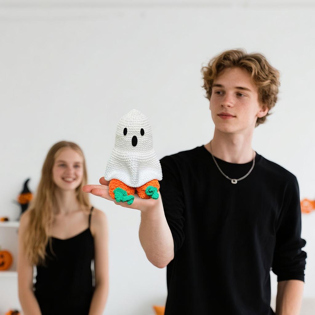 A Creative Gift Of Hand-Crocheted Halloween PumpkinGhost Decorations