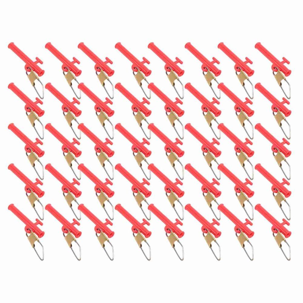 40pcs ABS Fishing Sinker Slides Metal Snaps Red and Black Sinker Slides Fishing Accessories Fishing Weight Sinkers