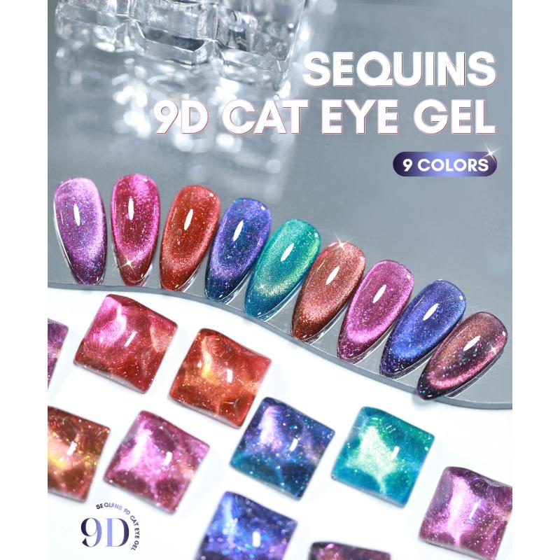 Universal Colorful Cat's Eye Glue Nail Polish Glue Laser Rainbow Glare Spar Rainbow Cat's Eye