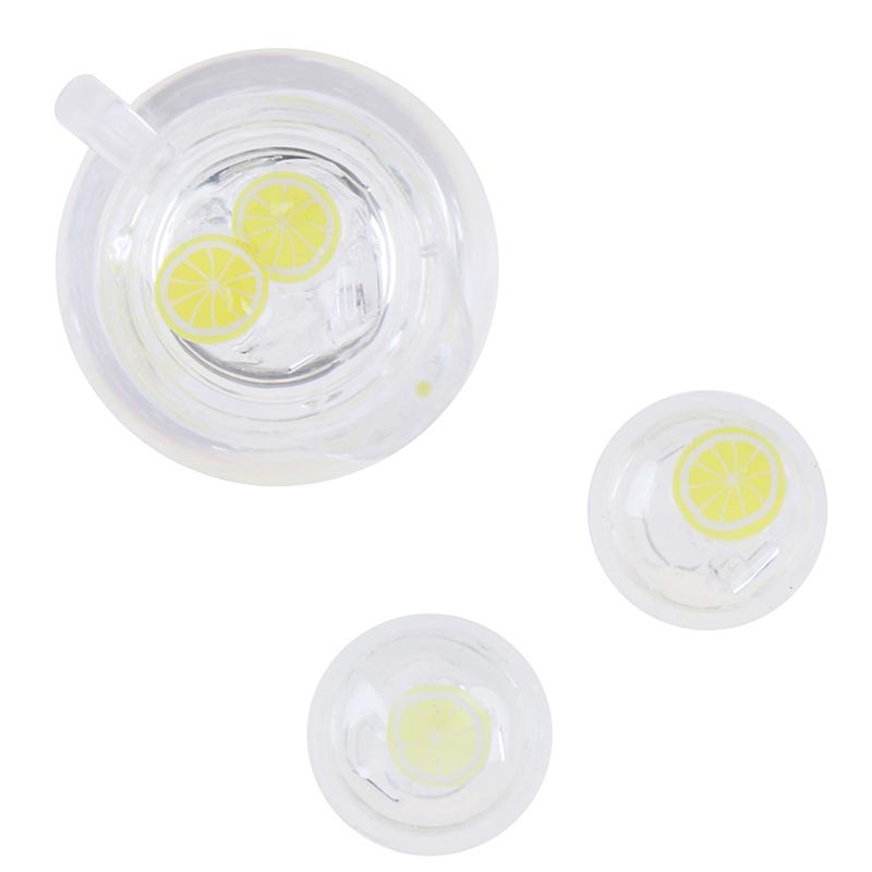 3Pc/Set Dollhouse Miniature Food Lemon Juice Jug Cup For Dollhouse Furniture