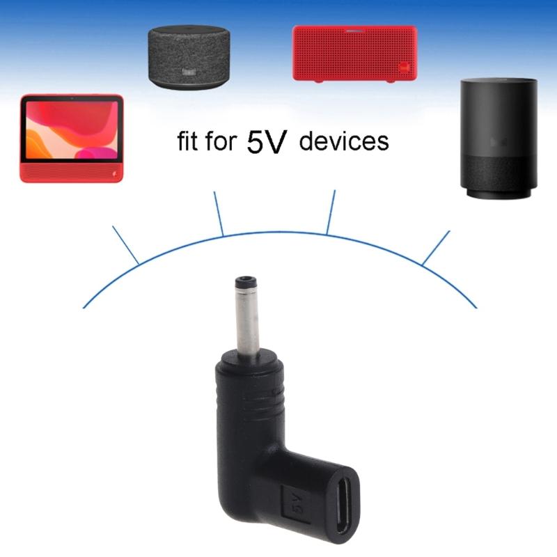 Typ-C-Buchse auf DC 3,5 mm x 1,35 mm Ladeadapter 90-Grad-Konverter DC-Netzteil