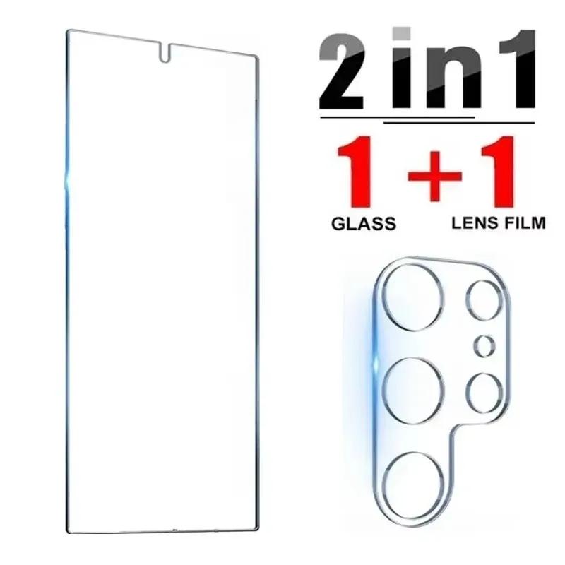 6 In 1 Tempered Glass For Samsung Galaxy S25 S24 Ultra Plus Screen Protector Film Camera Lens Film Anti Scratch Protective Films