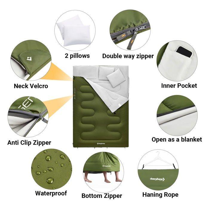 Spací pytel - Kingcamp - Oxygen - 190/220 cm - 2,8 kg - Vodotěsný