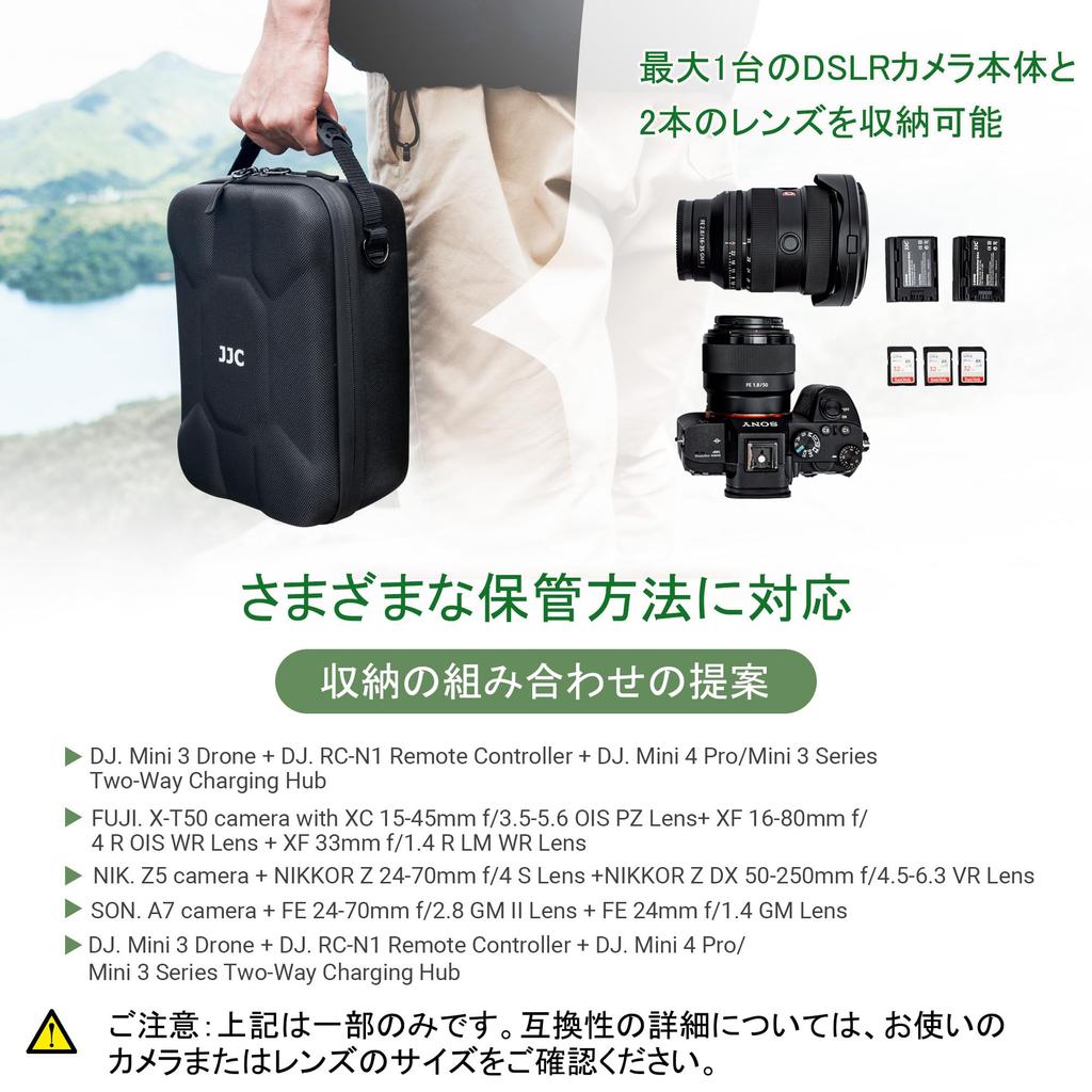 JJC Shockproof Camera Shoulder SLR Camera Stylish with Mirrorless Camera and Lens Small Item Handbag for Outdoor Photography Bag, Bag, Bag, 2-Way