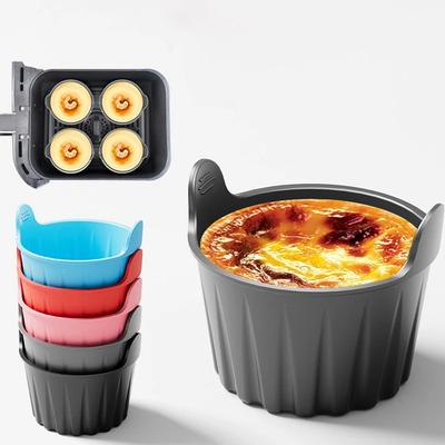 Moule en silicone pour friteuse à air, plateau sans huile, moule à muffins, moule à gâteau, moule à tarte aux œufs, accessoires pour friteuse à air