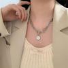 Retro Double-layer Minimalist Necklace Personalized Beauty Head TO Buckle Collarbone Necklace Women's PunkStyle Necklace Jewelry