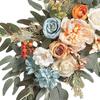 2 Pieces Silk Flowers Artificial Flower Swag Flower Arrangement Wedding Arch Wreath, Floral Backdrop for Reception Door
