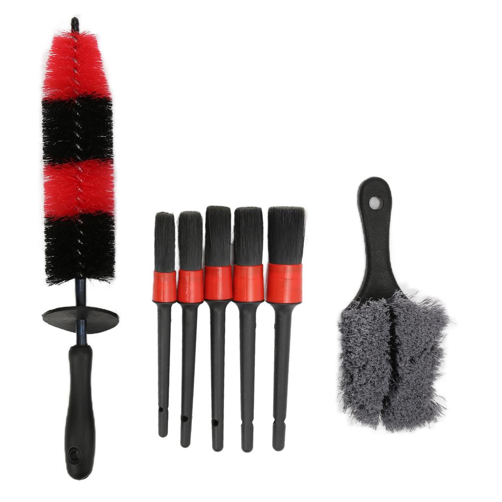 7pcs Car Detailing Brush Kit for Car Interior Exterior Washing Waxing Cleaning Dust Removal