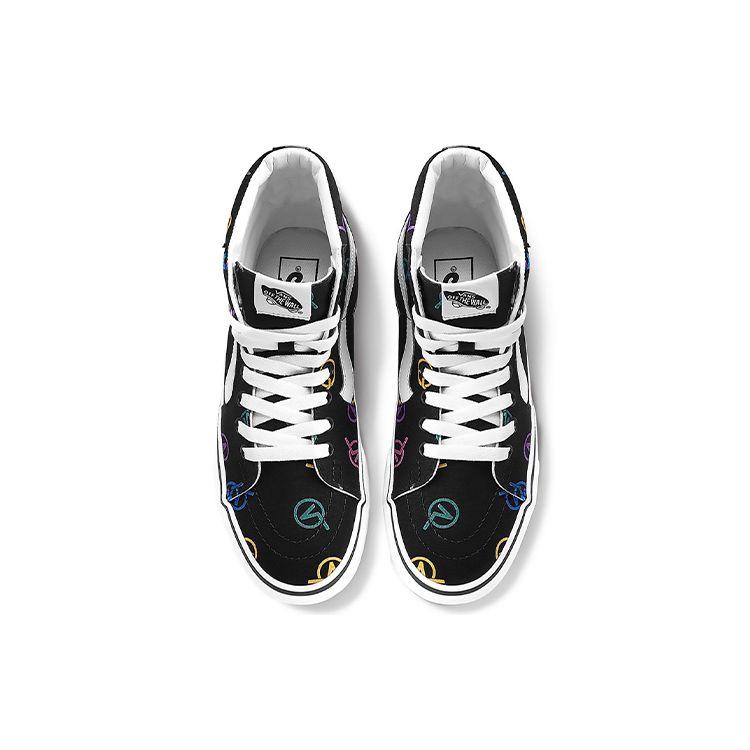 Vans Sk8 Casual Comfortable High-Top Skate Shoes Unisex Sneakers Black Multicolor VN0A4BV616Y