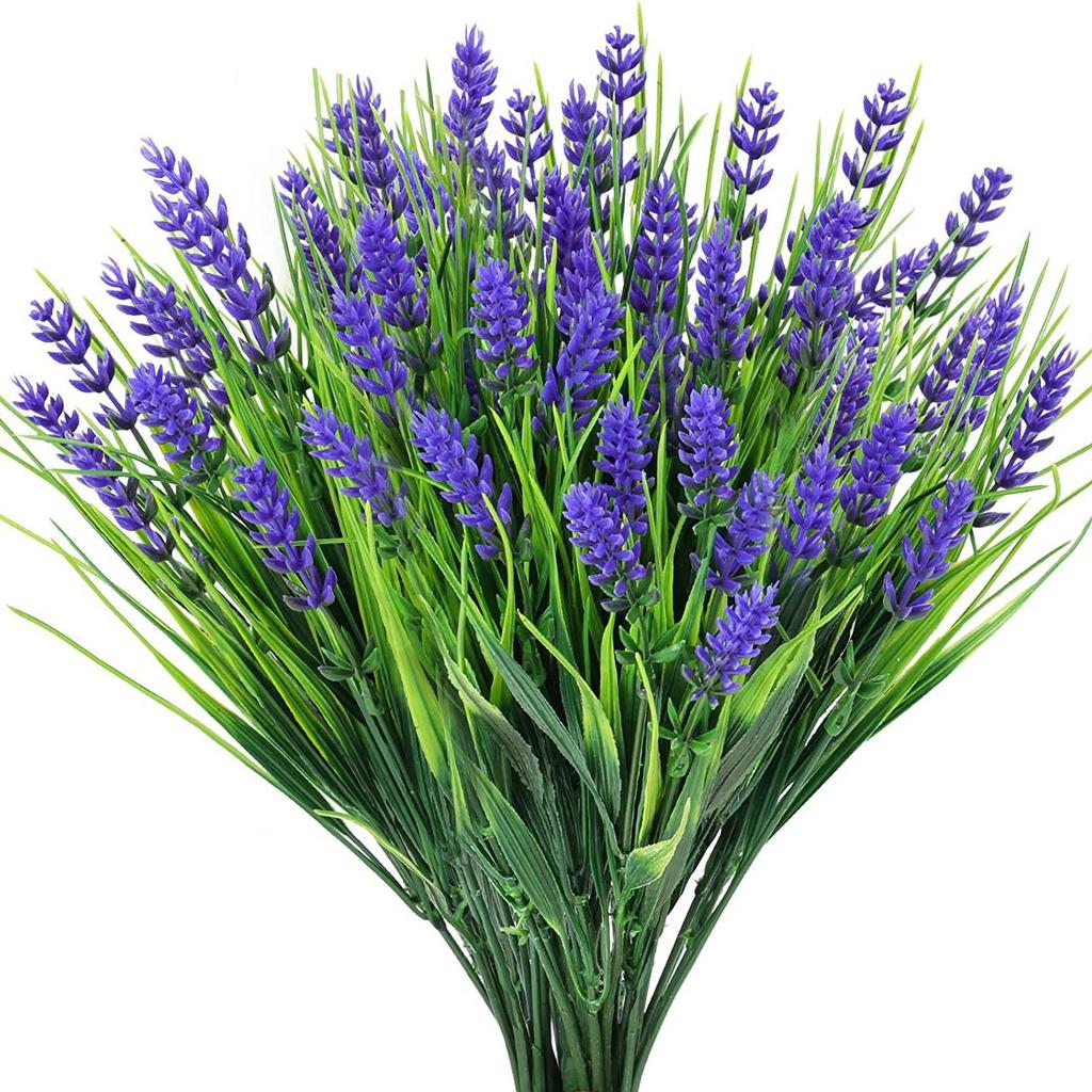 Künstliche Lavendelblüten, violette Pflanzen für die Dekoration des Hausgartens, Blumenarrangement in Vase, pastoraler Stil, simulierte grüne Pflanzen