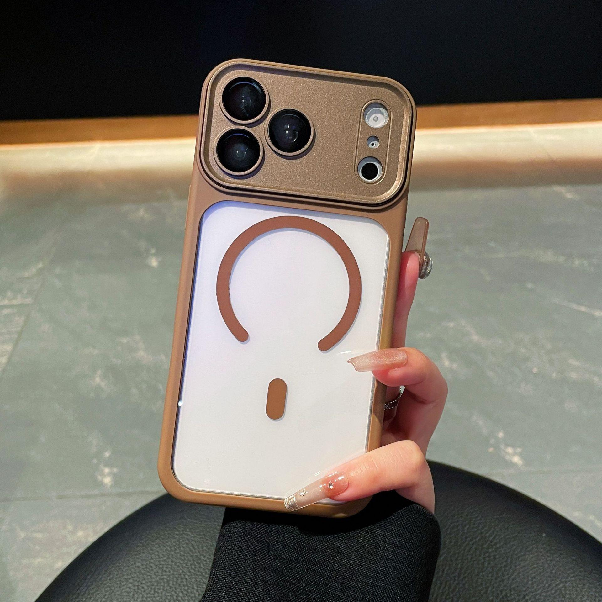 

iPhone 17 Pro Max Bright Shadow Magnetic Case with Built-in Lens Protector iPhone 12 Pro Max пустынный/золотой