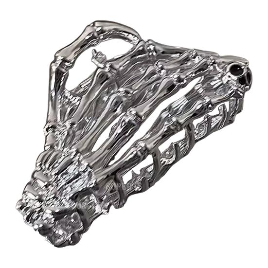 Halloween Hair Claw Black Spider Web Skeleton Hand Bat Shape Hair Clip Anti-slip Teeth Back Head Shark Hair Clip Styling Accessory