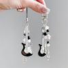 Cute Guitar Microphone Bead Mobile Phone Chain Charm Sweet Keychain Backpack Musical Note Pendant Bag Hanging Ornament Girl Gift