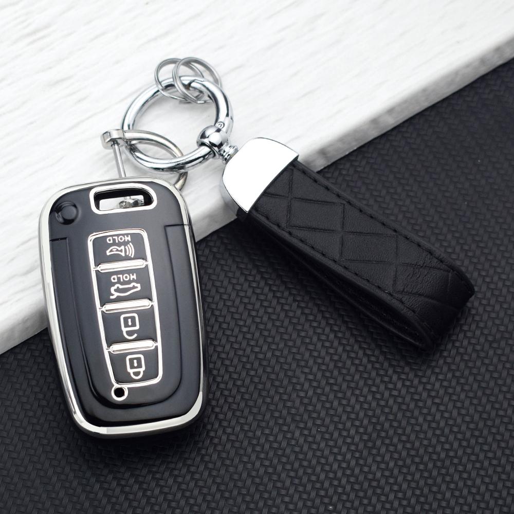 4 Button Tpu Key Case Cover For Hyundai Tucson Azera Ix35 Sonata For Kia Sportage R Borreed Sorento K5 K7 Key Holder Key Chains