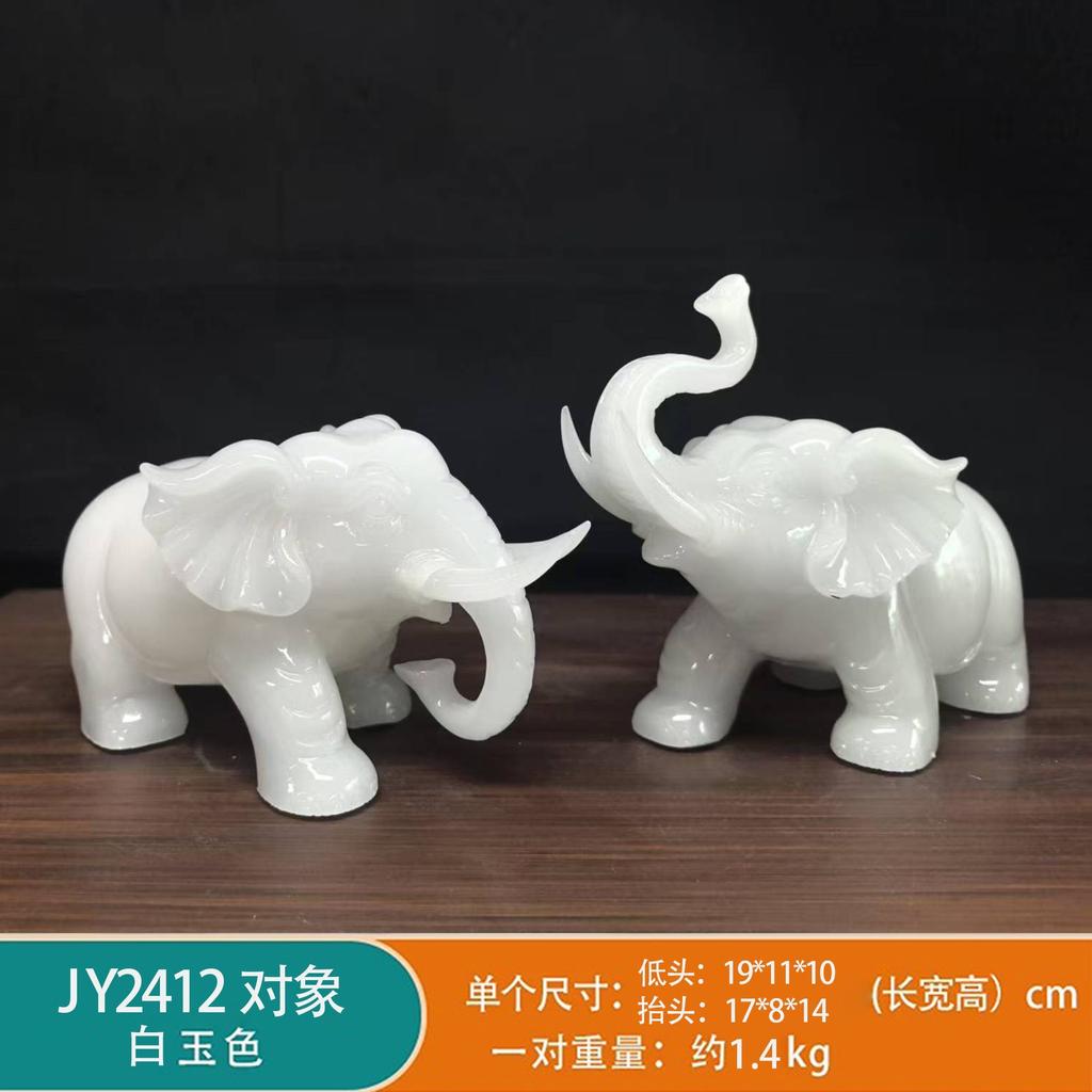 Resin Elephant Decorations Creative Chinese Style Home Room Decor Animal Statue Gifts Handmade Desktop Ornament