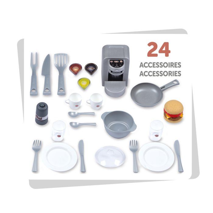 Cuisine pour enfant - Smoby - Modele Safran - Des 3 ans - Accessoires inclus - Fabriqué en France