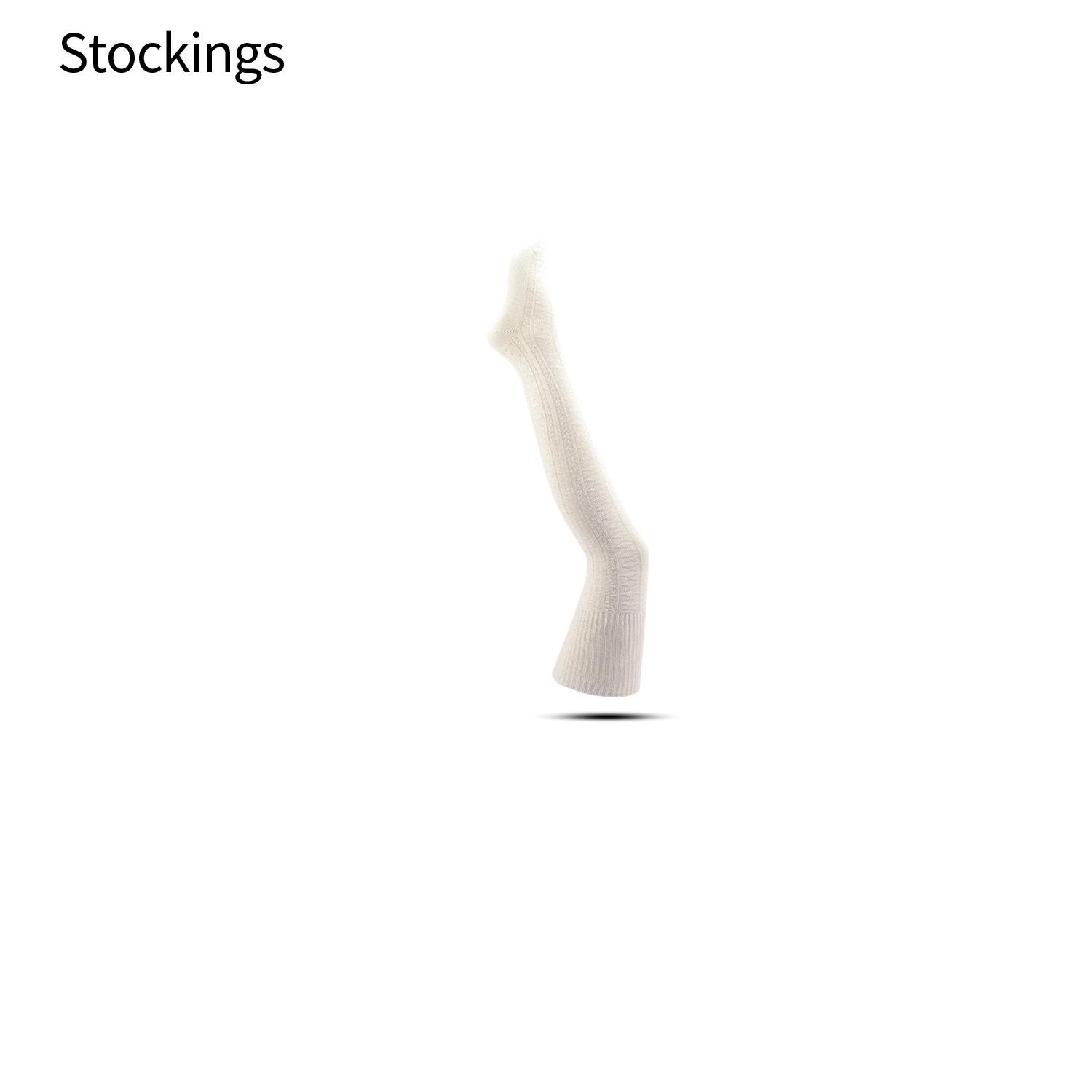 

1 пара осенне-зимних удлиненных чулок с жареным тестом, все хлопковые студенческие гольфы в стиле ретро, ​​толстые хлопковые носки с иглами, гольфы One Size белый