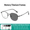 Memory Titanium Round Prescription Eyeglasses Custom Reading Myopia Photochromic Optical Glasses for Women Men Anti Blue Light