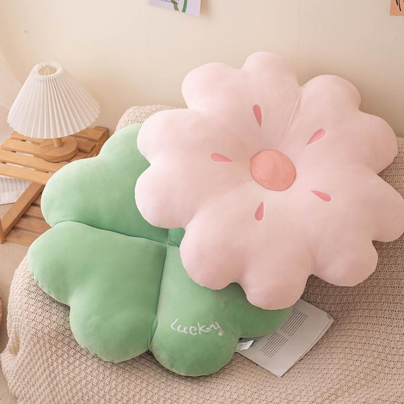 Plush Toy Floral Cushion Pillow With Embroidery Plush Sofa Bed Decor Doll Gift