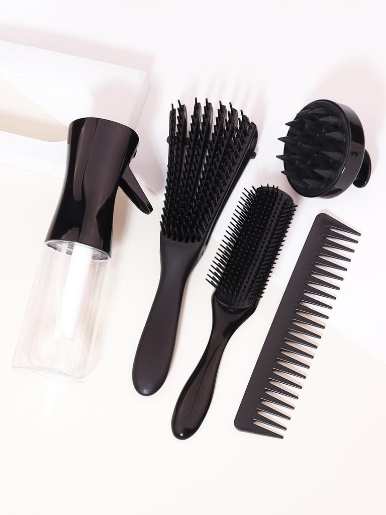 5pcs/set of professional barber accessories kit massage hair comb, hair spray bottle massage brush Special for real hair wigs