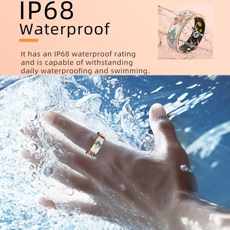 R18 Color Enamels Fashion Women Smart Ring Female Stainless Steel Intelligent Finger Ring Lady IP68 Waterproof Fitness Tracker