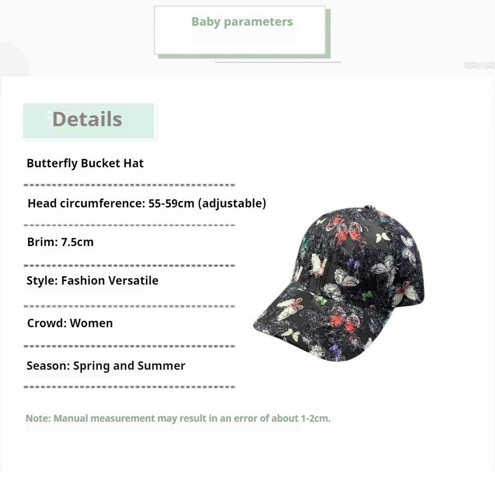 Women's Breathable Butterfly Baseball Cap - Lightweight Sun Visor, Casual UV Protection Hat for Daily Wear
