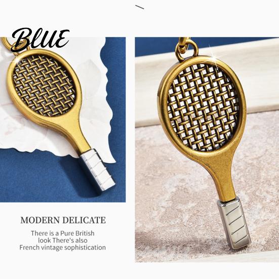 Tennis Keychain Pendant Sports Style Mini Racket Ball Engraved Design