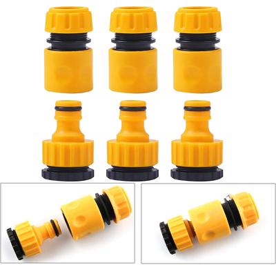 6 Pcs Garden Quick Hose Connector 1/2” End Double Male Hose Coupling Joint Adapter Extender Set For Hose Pipe Tube