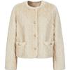 Jiuzi Annacoco Preppy Style 3D Textured Faux Fur Short Jacket