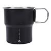 Camping Mug Stainless Steel 300ml Portable Metal Coffee Cup with Foldable Handle for Backpacking Hiking Fishing