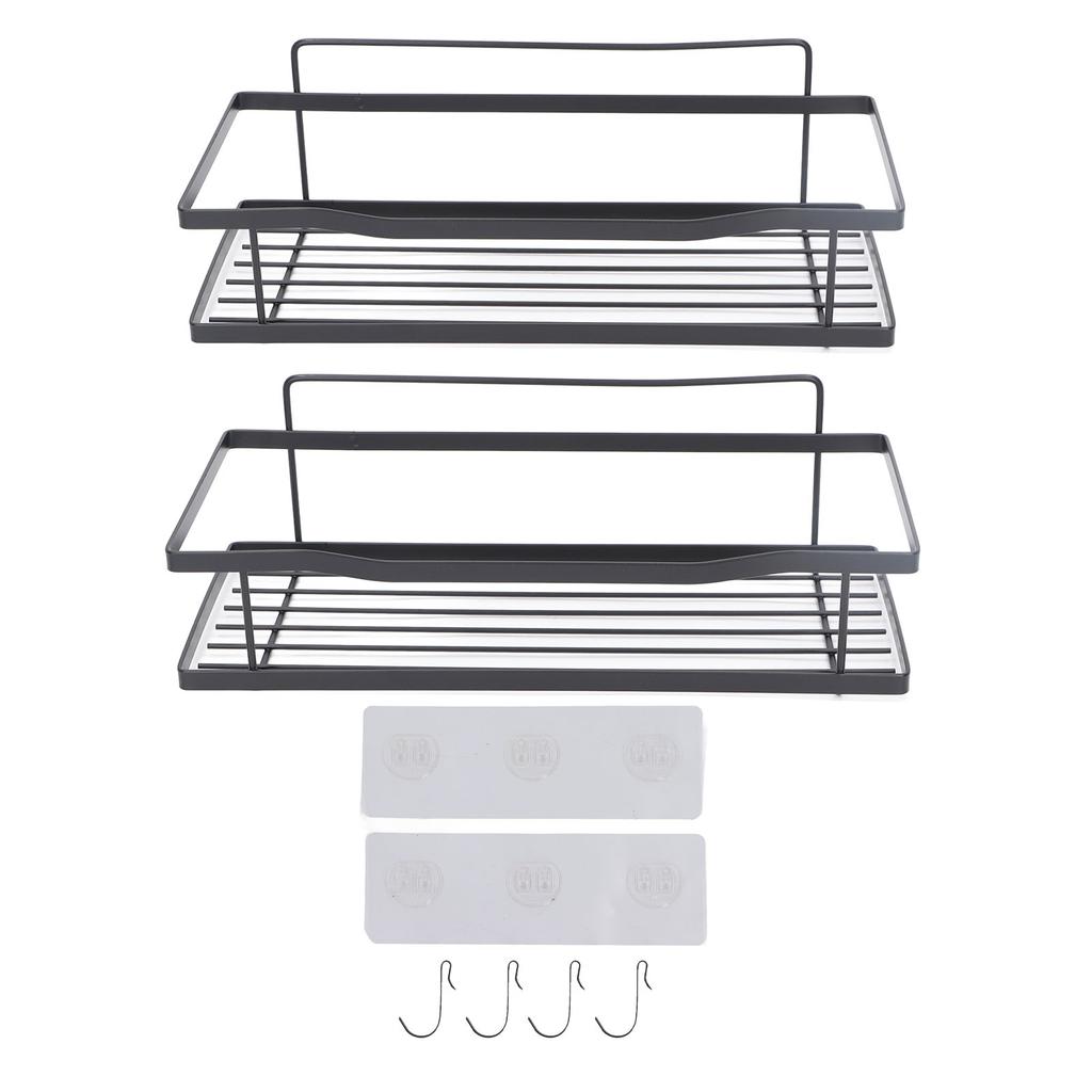 Badezimmer Wandorganizer Rostfrei Klebend Kohlenstoffstahl Duschablagen mit Haken für Toilette