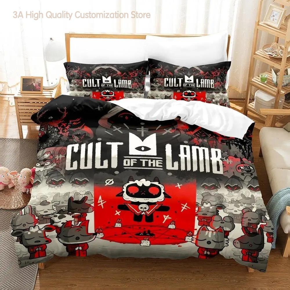 Cult of the Lamb Bedding Set Single Twin Full Queen King Size Bed Set Aldult Boys Bedroom Duvetcover Sets 3D Anime Bed Sheet Set