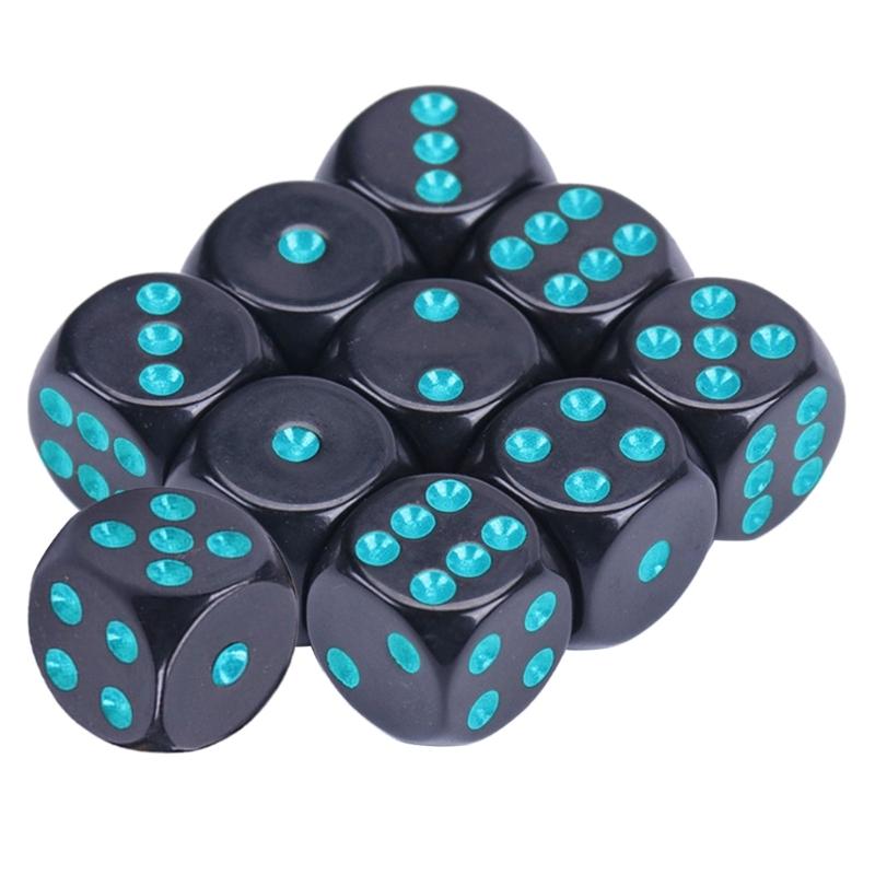Acrylic 16mm Dices Colorful 6 Sided Dices Cubes with Dots Playings Square Block