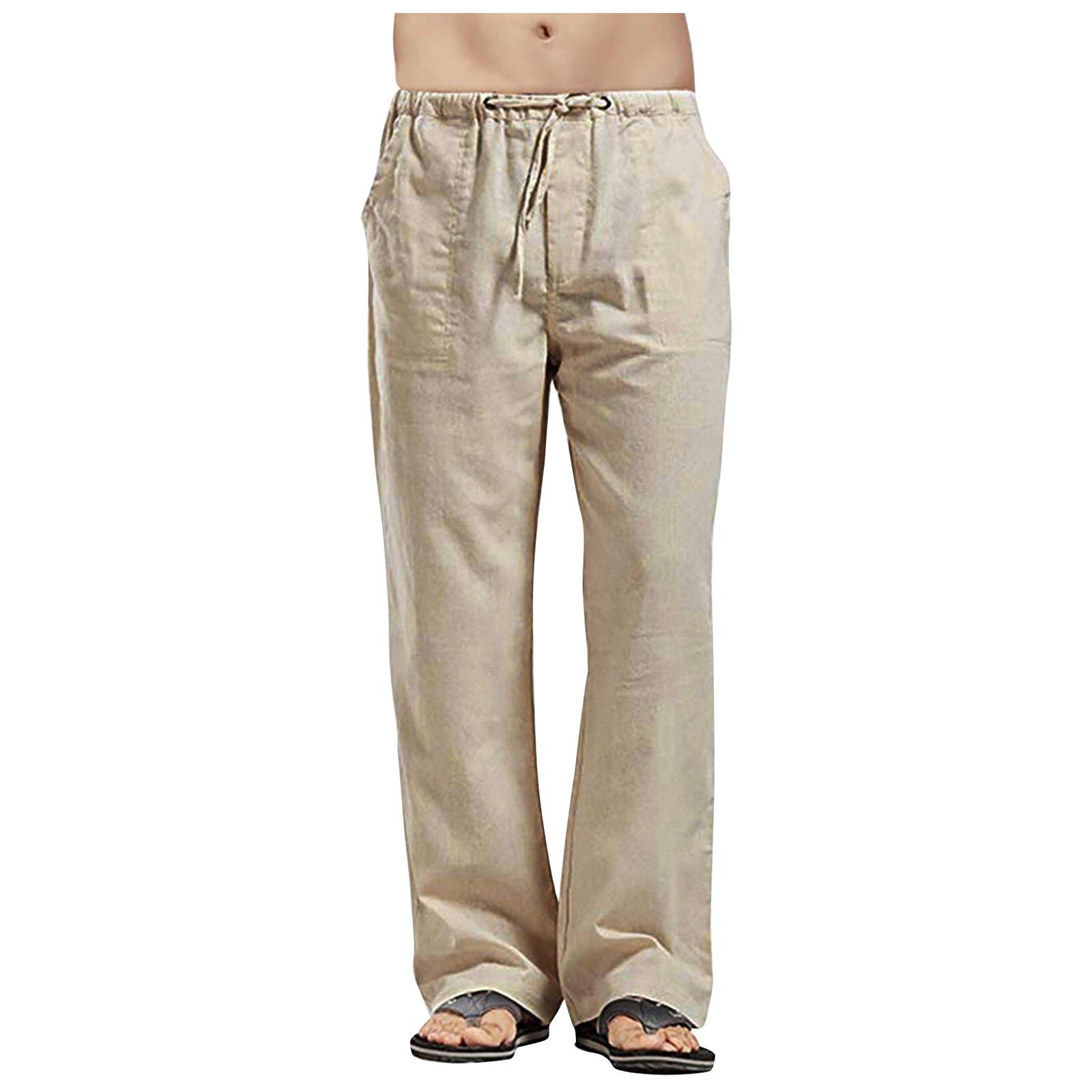 

Мужские льняные комбинезоны, повседневные карманные спортивные рабочие повседневные брюки XXXXL хаки