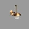 Gooseneck Brass Wall Sconce with Globe — Curved‑Arm Indoor/Outdoor Light Fixture