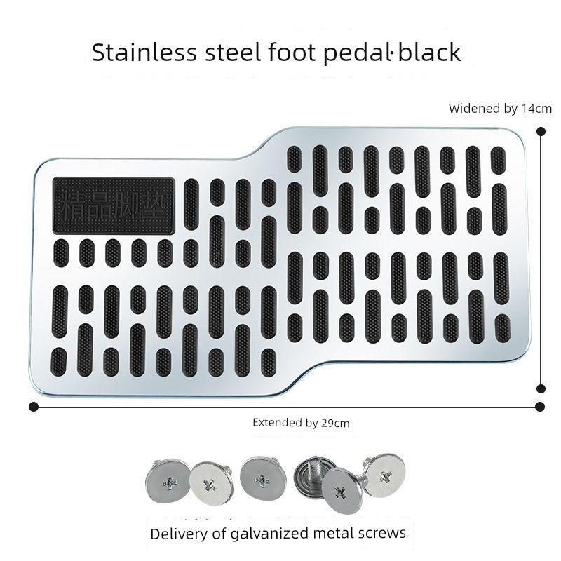 Car Floor Mats, Wear-Resistant Pedals, Thickened Stainless Steel Metal Aluminum Alloy Anti-Wear Plates, Anti-Slip Repair Pads for the Driver's Seat