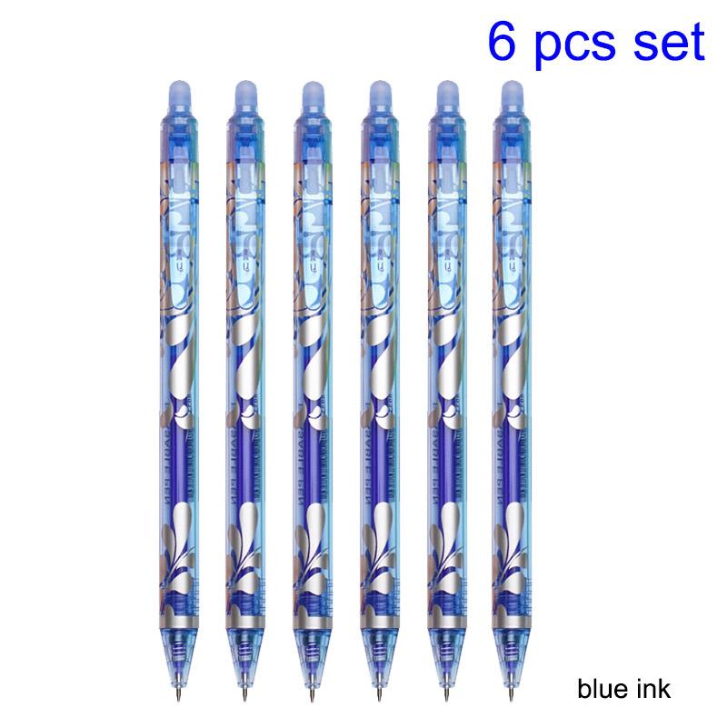 6pcs New 0.5mm Erasable Gel Pens Set 6colors Refill Rod Magic Ink Erasable Pen Washable Handle Office Writing School Stationery