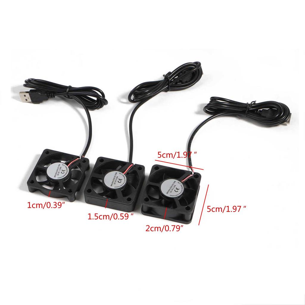 USB Fans CPU Cooling Radiator 5V 2Pin USB Fans for Computer Case Server Radiator 50x50mm Quiet 4500-5500RPM